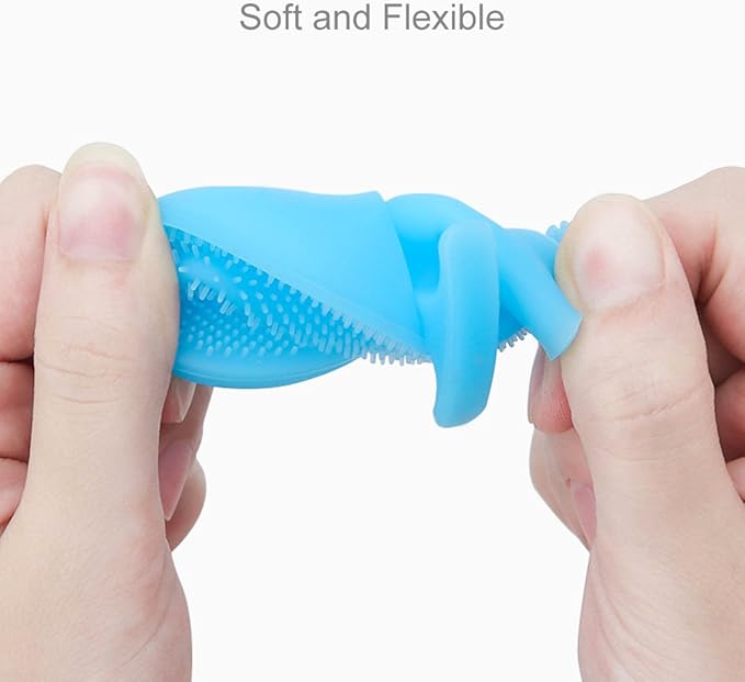 INNERNEED Soft Silicone Facial Cleansing Brush Manual Face Scrubber Exfoliating Massage Scrub Acne Blackheads Remove Handheld Pads for Sensitive, Delicate, Dry Skin (Pack of 2)-FemmiqueWomen