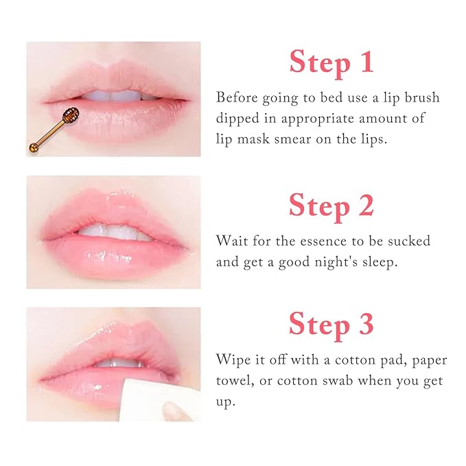 2PCS Bee Lip Balm Honey & Strawberry Lip Balm, Exfoliating Honey Pot Lip Balm Sleeping Lip Mask with Brush, Hydrating & Prevention Dry and Cracked, Lip Scrubs Exfoliator & Moisturizer-FemmiqueWomen