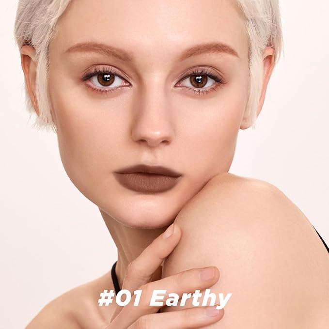 ITY Velvet Matte Finish Lip Stain-Mousse Textured Lip Clay, Nude Shade, Conceals Lip Lines, Rich Pigment Lip Tint Lipsticks, 0.14 oz (4g) in Earthy-FemmiqueWomen