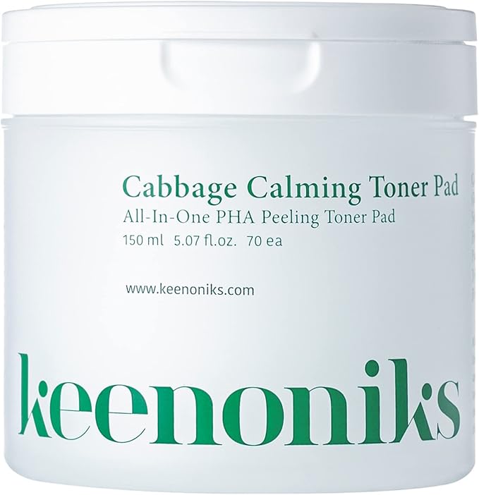 Cabbage Calming Toner Pads – PHA Exfoliating & Cooling Facial Wipes with 150,000ppm Cabbage Extract for Redness Relief & Pore CareㅣKorean Skincareㅣ70 Pads (5.07Oz)-FemmiqueWomen