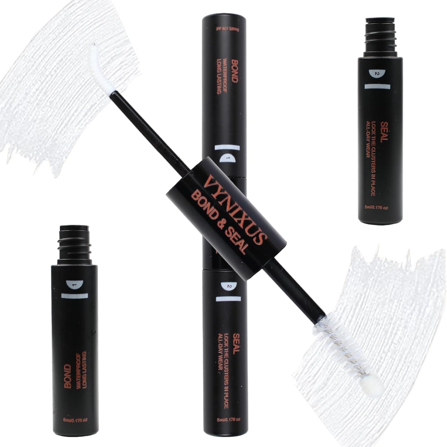Lash Bond and Seal Waterproof Lash Glue for Eyelash Clusters Lash Cluster Glue Eyelash Glue 2-IN-1 10ml 72H+-FemmiqueWomen