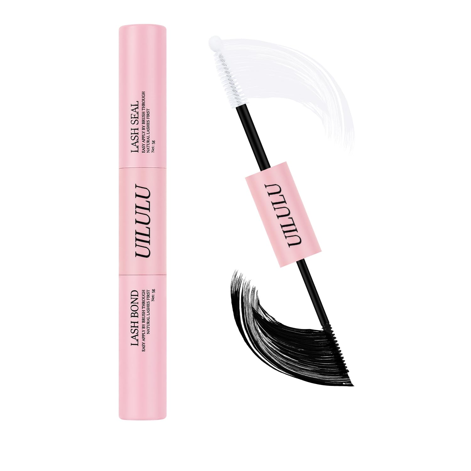 Lash Bond and Seal - 2-in-1 Lash Glue (5ml) & Sealer (5ml) for DlY Lash Extensions at Home, Waterproof Eyelash Adhesive for Cluster& Individual Lashes, Black Bond Eyelash Glue Strong Hold-FemmiqueWomen