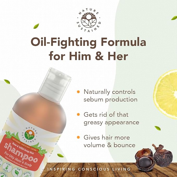 Natural Shampoo for Oily Hair & Scalp - Organic, Raw & Wildcrafted with Probiotics, Hypoallergenic & Sulfate Free Herbal Shampoo for Oil Control, Dandruff, Seborrheic Dermatitis - Gallon, Original-FemmiqueWomen