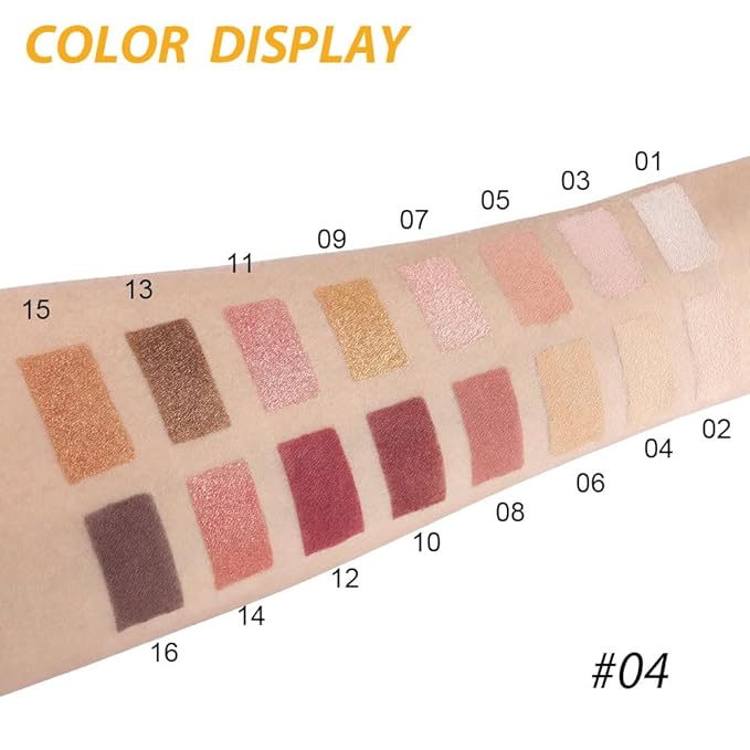 16 Colors Nude Champagne Gold Glitter Matte Shimmer Eyeshadow Palette for Eye Makeup,High Pigmented Brown Eye Shadow Primers Powder Palet de sombras de ojos-FemmiqueWomen