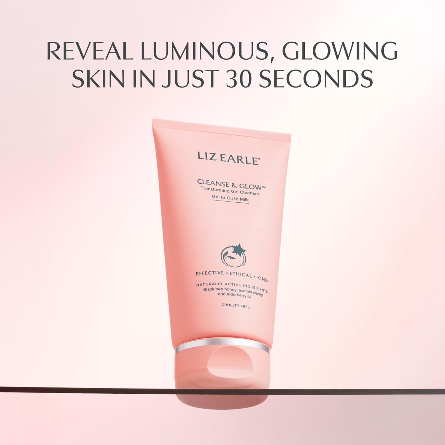 Liz Earle Cleanse & Glow Transforming Gel Cleanser - Gentle Cleanser Face Wash & Makeup Remover - Helps Minimize the Appearance of Pores and Reveals Luminous, Glowing Skin (150ml)-FemmiqueWomen