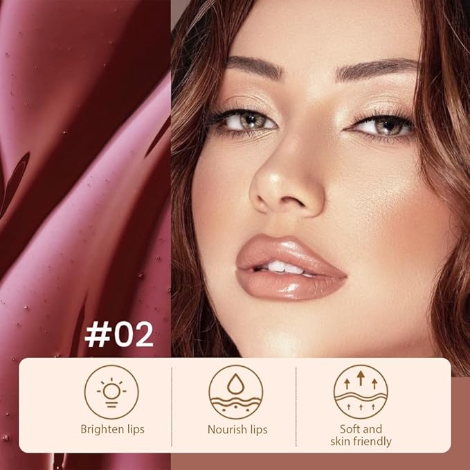 2 Pcs Matte Liquid Lip Stain Peel Off Lip Liner, Long Lasting Lip Tattoo, Waterproof & Transfer-Proof Lip Liner Peel Off Lip Gloss for All Skin Types. 0.12 fl oz #02+#03-FemmiqueWomen