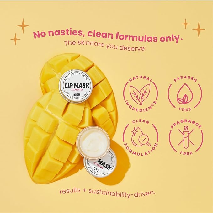 100% Natural Lip Butter Sleeping Lip Mask, Overnight Lip Moisturizer and Conditioner for Dry Lips. Intensive Lip Balm and Lip Therapy Skin Care with Mango butter (Original All Nighter)-FemmiqueWomen