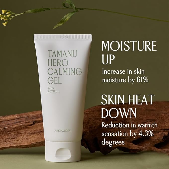 PINKWONDER Tamanu Hero Calming Gel 5.07oz (150ml) | Organic Tamanu Gel, Cooling, Soothing Instant Relief for Skin & Sunburn, Sunburn Relief, Alcohol Free, Gel cream, Korean Skincare-FemmiqueWomen