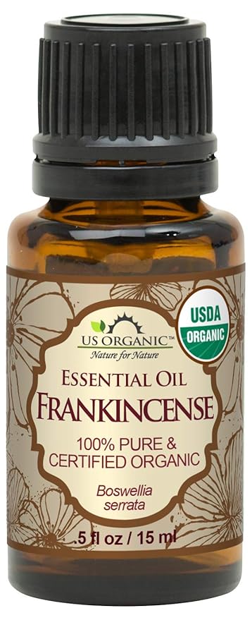 US Organic 100% Pure Frankincense Essential Oil, USDA Certified Organic, Steam Distilled, Boswellia serrata, Sourced from India, Topically or in Diffuser, Perfect for Aging or All Skin Type (15 ml)-FemmiqueWomen