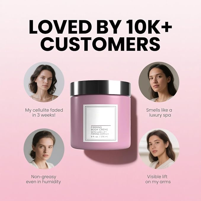 Champagne Lift Body Creme, Champagne Lift Hydrating Firming Body Cream for Crepey Skin, Targets Dry & Sagging Skin on Arms, Legs | Powered by Pink Pepperslim & Luxe-Lift Firming Complex - 8 oz.-FemmiqueWomen