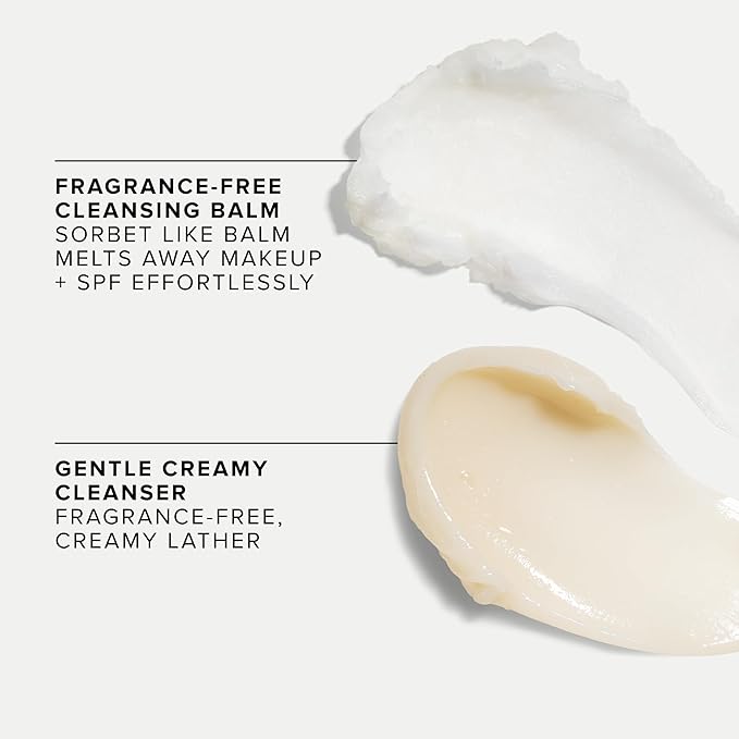 Farmacy Gentle Double Cleanse Skincare Gift Set - Fragrance-Free Gentle Creamy Face Cleanser & Makeup Remover Cleansing Balm - Melts Away Makeup & Helps Promote Healthy Skin (2 Count)-FemmiqueWomen