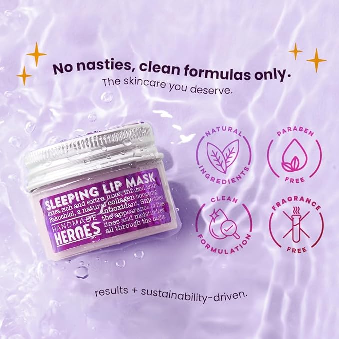 100% Natural Vegan Lip Butter Sleeping Lip Mask, Overnight Lip Moisturizer and Conditioner for Dry Lips. Intensive Lip Balm and Lip Therapy Skin Care with Mango butter (Bakuchiol - Collagen Boosting)-FemmiqueWomen