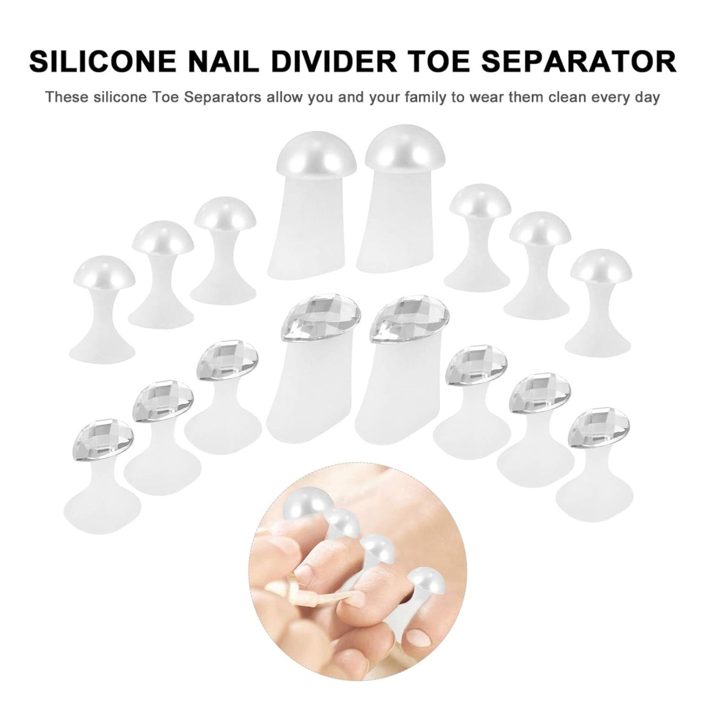 2 Set Toe Separator Fingers Separators Toe Spacers Foot Finger Separator Nail Art Separators-FemmiqueWomen