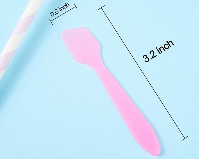 100 Pack 3.2 Inch Cosmetic Spatulas/Small Plastic Spatula for Cosmetics, Creams, Crafts/Makeup Spatula/Multipurpose Mini Applicator for Mixing Cream, Skincare, or Scraping Jars/Random Color-FemmiqueWomen