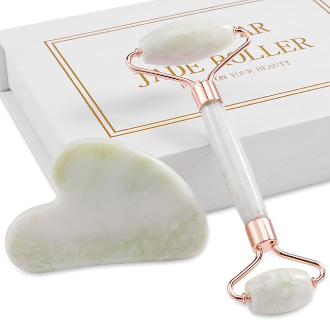 Jade Roller for Face, Facial Roller Massager Skin Care Tool, Gua Sha Facial Tools for Face, Neck, Eyes, Reduce Puffiness of The Skin-FemmiqueWomen