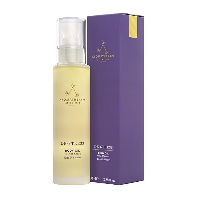 Aromatherapy Associates De-Stress Body Oil Made with Ginger and Rosemary Essential Oils and Arnica Flower Extract (3.4 fl oz)-FemmiqueWomen