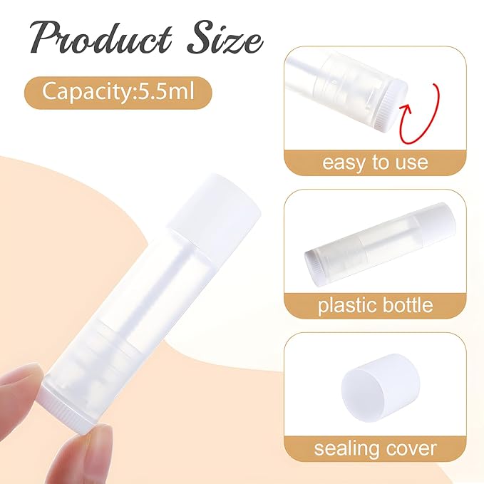 100 Pcs 5.5ml Bulk Empty Lip Balm Tubes Refillable Plastic Lip Gloss Container Travel Lipstick Tubes Chapstick Tubes Holder For DIY Homemade Lip Balm (clear)-FemmiqueWomen