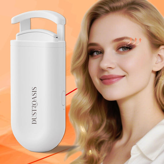 Heated Eyelash Curler - Wide Open Dual-Arc Design Heated Lash Curler - Electric Eyelash Curler - Type-C Rechargeable Mini Lash Curler Natural Curling 24H Long Lasting for Women - White-FemmiqueWomen