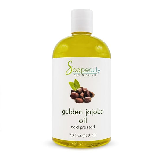 Soapeauty Golden Jojoba Oil | 100% Pure & Natural | Unrefined, Cold Pressed, Hexane Free | Moisturizing Oil for Skin, Face, Hair & Nails | 16 fl oz-FemmiqueWomen