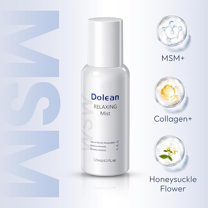 Relaxing Mist Facial Spray With Msm And Collagen, Face Mist Hydrating And Redness Remedy,No Artificial Fragrance, Body/Skin Care, 4 Fl Oz-FemmiqueWomen