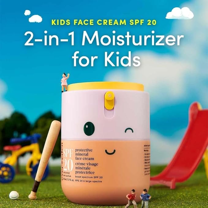 Evereden Kids Face Cream, 1.7 oz. | Fragrance-Free and Kids Face Lotion with SPF 20 | Clean and Non-Toxic Face Moisturizer | Multi-Vitamin Skin Care | FSA Eligible-FemmiqueWomen