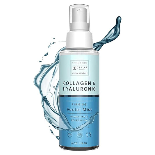 Hyaluronic Acid & Collagen Face Mist - Dermatologist Tested, Moisturizes & Tones Skin, Anti-Aging, Natural Ingredients, Cruelty-Free, 95% Natural - All Skin Types - 4 OZ-FemmiqueWomen