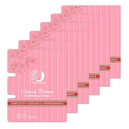 Natural Facial Oil Absorbing Tissues - Face Oil Blotting Paper Sheets (Rose - 6 Pack)-FemmiqueWomen