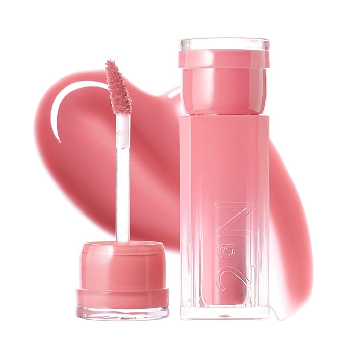 2aN Glaze Bouncing Tint – Lightweight, Moisturizing Lip Tint with High-Shine Finish, Smooth, Light Plumping, Comfortable Wear, Korean Makeup (Rosy Mocha, 0.16 oz)-FemmiqueWomen