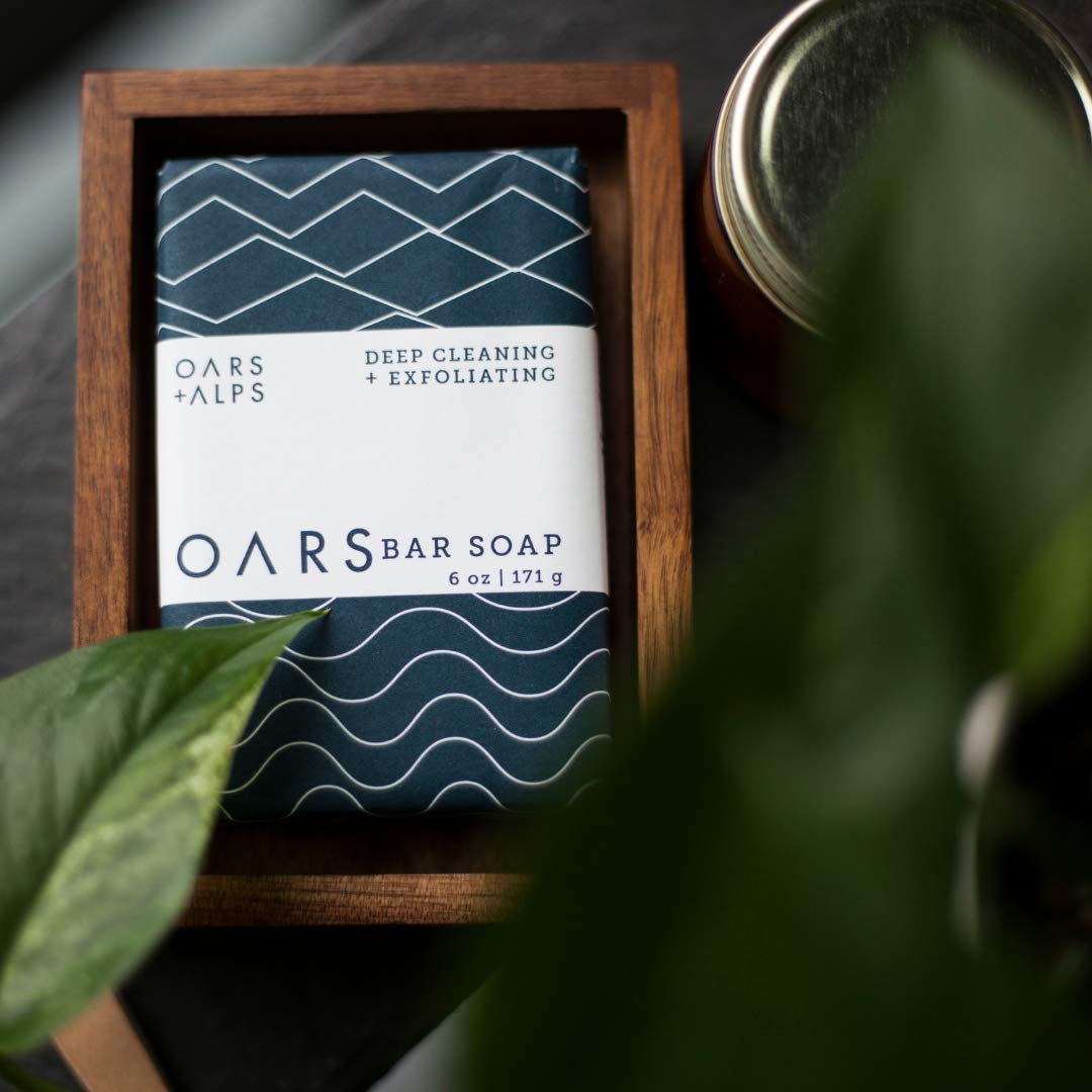 Oars + Alps Blue Charcoal Exfoliating Men's Bar Soap, Dermatologist Tested and Made with Clean Ingredients, Travel Size, 6 Pack, 6 Oz Each-FemmiqueWomen
