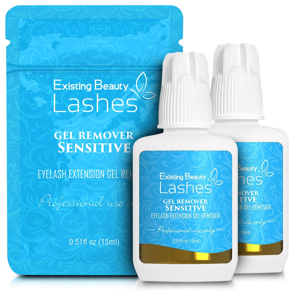 2 Pack Sensitive Lash Remover for Lash Extensions - Clear Eyelash Extension Remover Gel - Fast-Acting Lash Extension Remover, Efficient Lash Glue Remover 15 ml ea - Existing Beauty Lashes-FemmiqueWomen