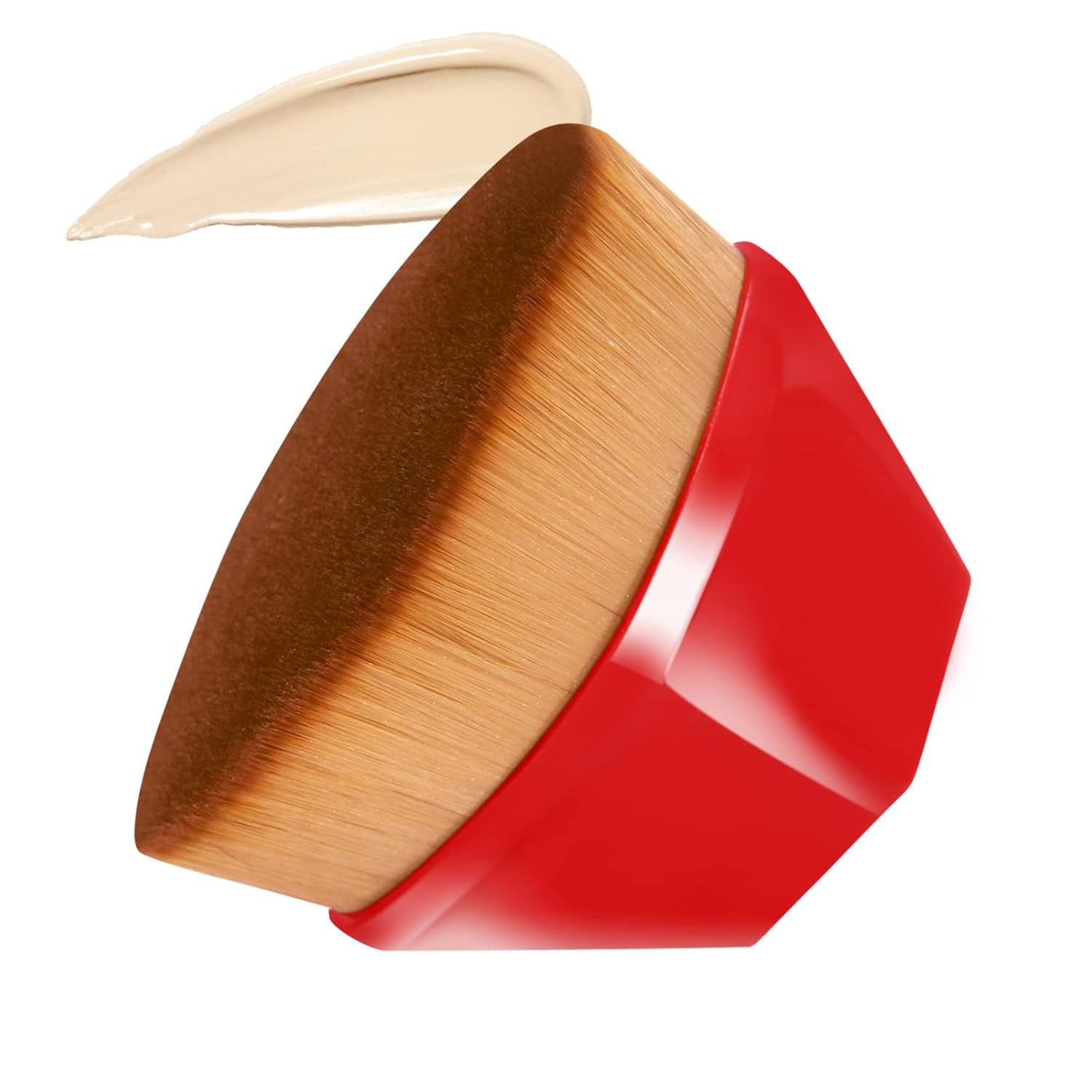 Foundation Brush, Daubigny Perfect Makeup Brush for Face Blush Liquid Powder Foundation Brush for Blending Liquid, Cream or Flawless Powder Cosmetics with Protective Case (Red)-FemmiqueWomen