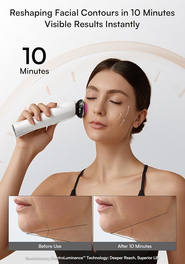 INIA 3-in-1 Red Light Therapy for Face and Neck Facial Massager True Beauty Glow Device, Lifting & Firming Skincare Tool-FemmiqueWomen