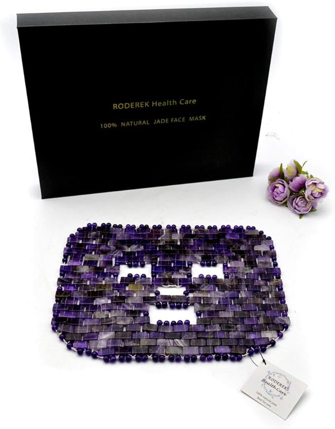 Jade Face Mask, Jade Mask for Relieving Face & Eye Puffiness Migraine, Anti Wrinkle Mask Therapy, Yoga Meditation Tools (Amethyst)-FemmiqueWomen