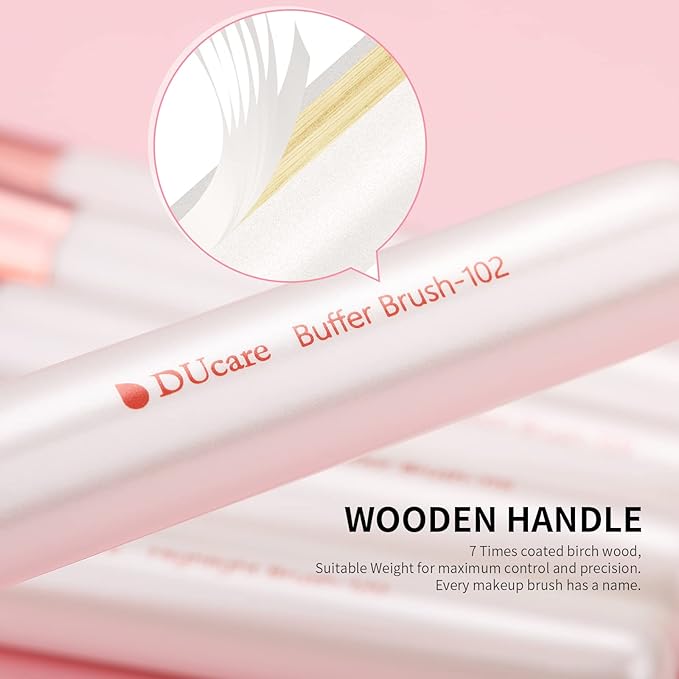 DUcare Makeup Brushes Set Professional 27Pcs Makeup Brushes Premium Synthetic Kabuki Foundation Blending Face Powder Blush Concealers Eye Shadows Make Up Brushes Kit White-FemmiqueWomen