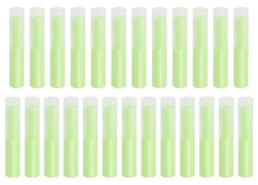 0.14oz Empty Flavored Lip Balm Container Tubes Plastic Homemade Moisturizing Lip Stick with Caps Bulk Fit for Women Adult DIY Making Supplies, 25 Count (Green)-FemmiqueWomen