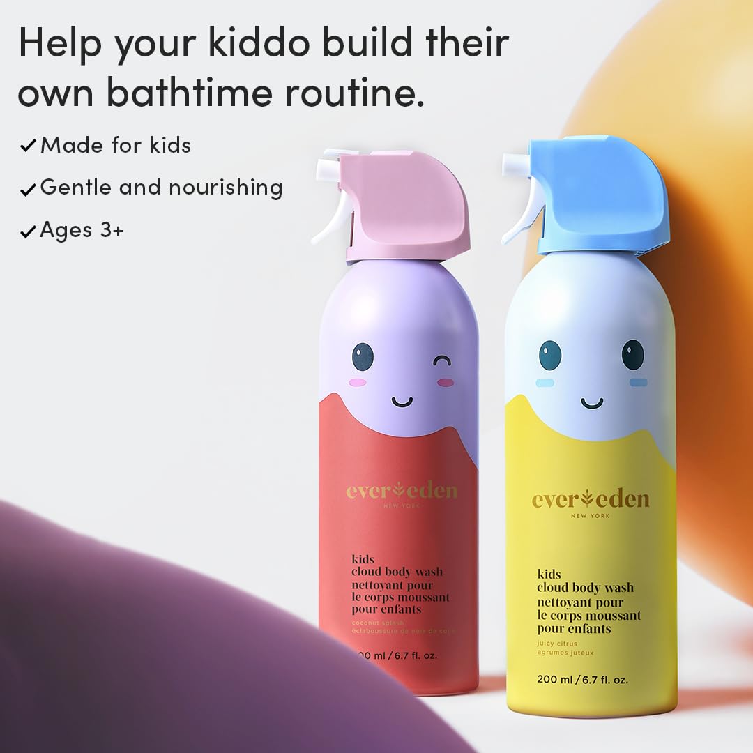 Evereden Kids Foam Soap, Cloud Body Wash (6.7 fl. oz., Coconut Splash): Spray, Shape & Splash: The Fun, Fluffy Foam That Makes Bath Time Playtime, Hydrating Foaming Bath Soap for Sensitive Skin-FemmiqueWomen
