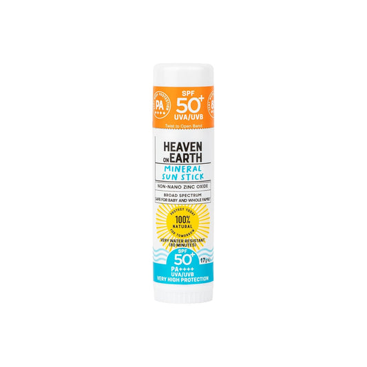 Heaven on Earth Mineral Sunscreen Stick SPF 50+ 100% Natural Non Nano Zinc Oxide, Organic Ingredients, Broad Spectrum UVA/UVB Protection for Kids, Babies, Adults-FemmiqueWomen