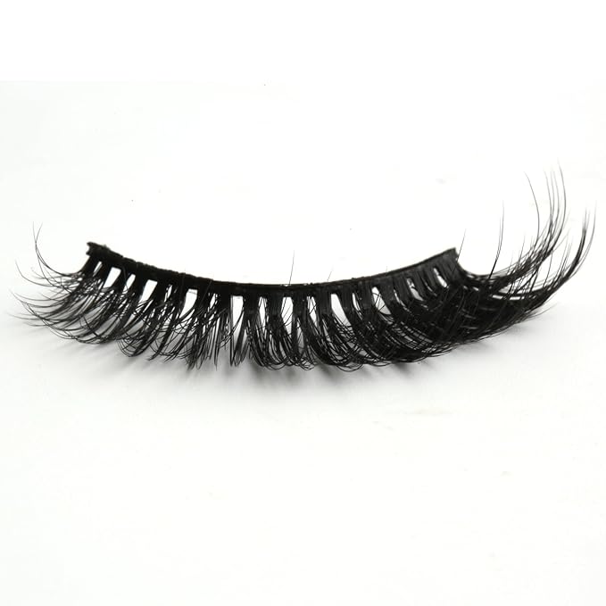 SUNWELL False Eyelashes 15mm Mink Lashes Cat Eye Lashes 8D Fluffy Wispy Foxy Eye Fake Lashes Strips Natural Look Faux Mink Lashes 10 Pairs Pack-FemmiqueWomen