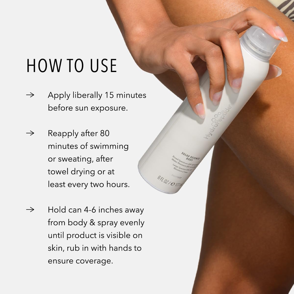 HydroPeptide Solar Defense Body SPF 40, Broad Spectrum, Water Resistant Sunscreen, Hydrates and Soothes, 6 Ounce-FemmiqueWomen