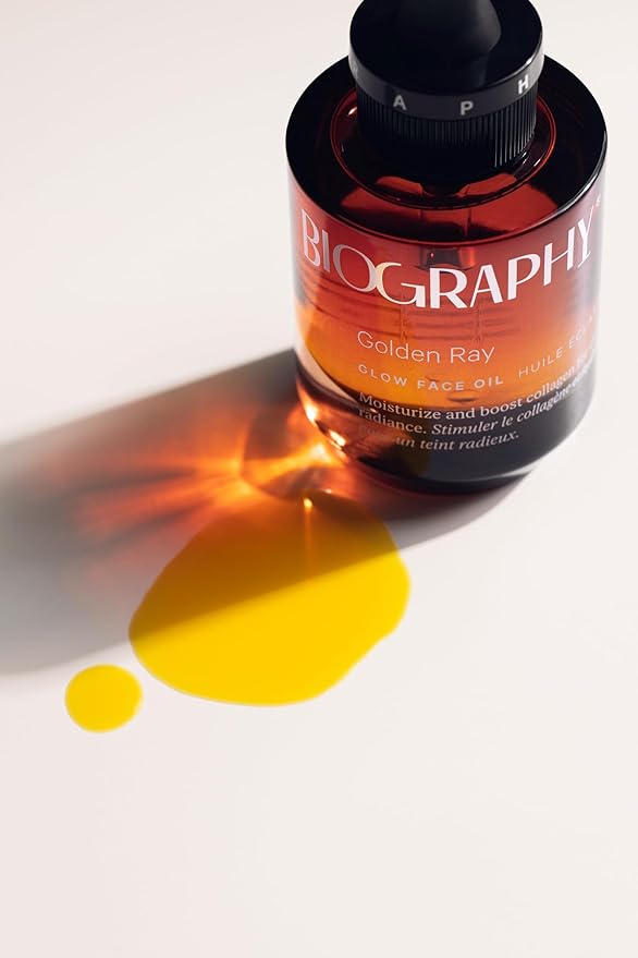 Golden Ray Glow Face Oil, 13ml. Collagen Boosting, Natural Skincare Moisturizing & Hydrating Facial Oil for Women. Incr Elasticity w/French Marine Algae, Jojoba & Rosehip for Fine Lines & Wrinkles-FemmiqueWomen