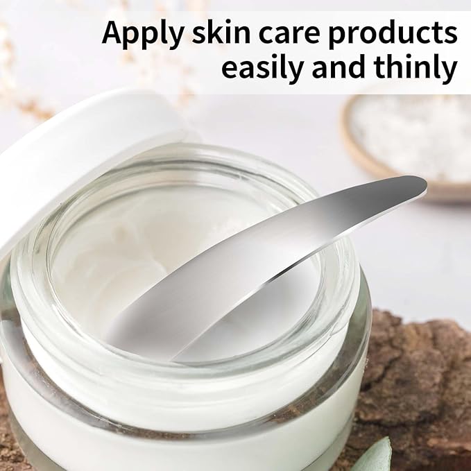 2Pcs Mini Metal Cosmetic Spatulas, Makeup Spatulas, Skincare Spatula, Cream Spatula, Beauty Accessories for Mixing and Sampling Plant Masks, Skin Care Creams, Eye Cream, Essences(Style 2)-FemmiqueWomen