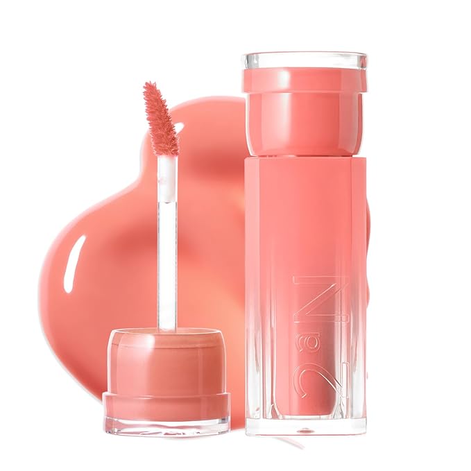 2aN Glaze Bouncing Tint – Lightweight, Moisturizing Lip Tint with High-Shine Finish, Smooth, Light Plumping, Comfortable Wear, Korean Makeup (Nudy Coco, 0.16 oz)-FemmiqueWomen