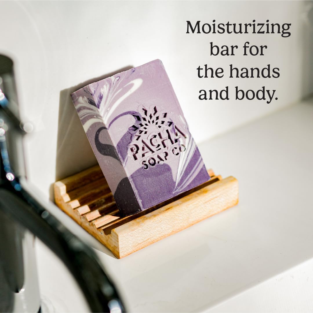 Pacha Soap Co. Bar Soap - Premium, Handcrafted, Hydrating, Natural Face Wash, Hand Cleanser, Body Wash, Soothing Essential Oils (French Lavender, 5-Pack, 4 oz ea)-FemmiqueWomen