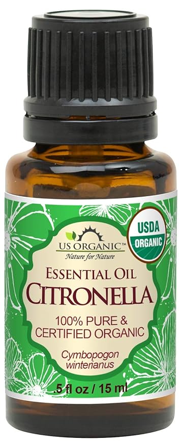 US Organic Citronella Essential Oil, USDA Certified, 100% Pure, 15 ml, Improved caps and droppers – Used for Skin Care, Many DIY Projects Like Candle Making and Much More-FemmiqueWomen