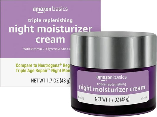 Amazon Basics Triple Replenishing Moisturizer, Night Cream, 1.7 Ounces, 1-Pack-FemmiqueWomen