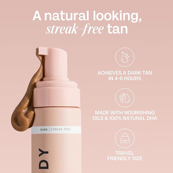Bali Body Self Tanner Mousse Dark – Sunless Tanning Foam for Body | Natural, Streak-Free, Fake Tan | Vegan, Cruelty-Free, Organic Self Tan Mousse for All Skin Types (100ml/3.4 fl oz)-FemmiqueWomen