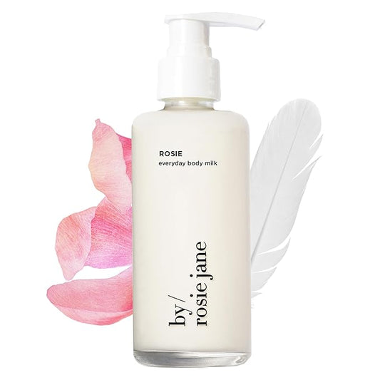 By Rosie Jane Everyday Body Milk (Rosie) - Hydrating Toner & Body Moisturizer to Help Even Skin Tone - Infused with Soothing Aloe Vera and Turmeric Root to Promote Anti-Aging (5 Ounce)-FemmiqueWomen