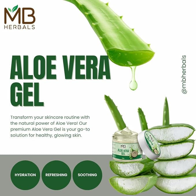 MB Herbals Aloe Vera Gel 7 oz (200 Gram) | Pure Aloe Vera Gel - No added Fragrance | For Moisturizing Skin and Scalp | Skin and Hair Care-FemmiqueWomen