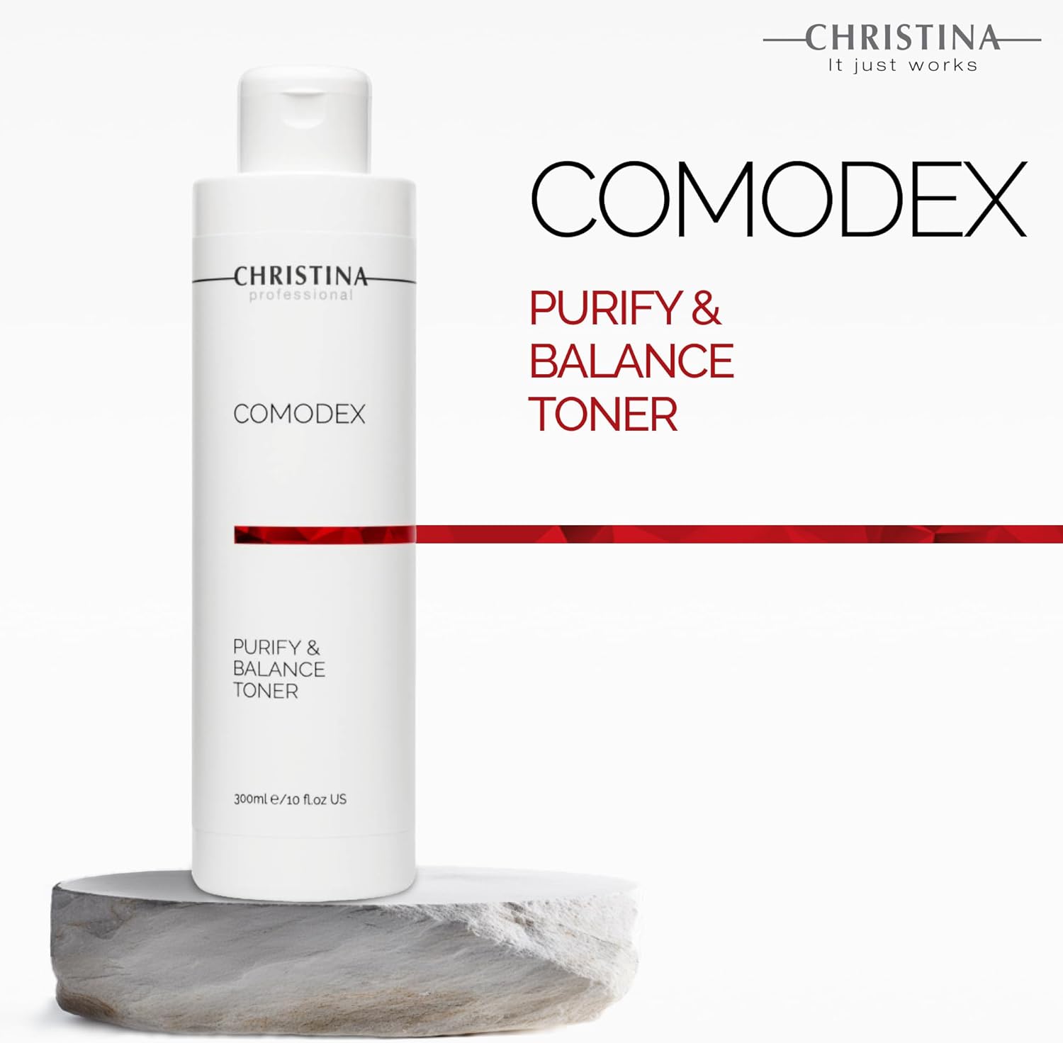 Christina Comodex Purify & Balance Facial Toner - 300ml - Non-Drying Formula with Eucalyptus and Tasman Pepper Extract - PH Balancing Toner for Combination, Normal and Oily Skin Types.-FemmiqueWomen
