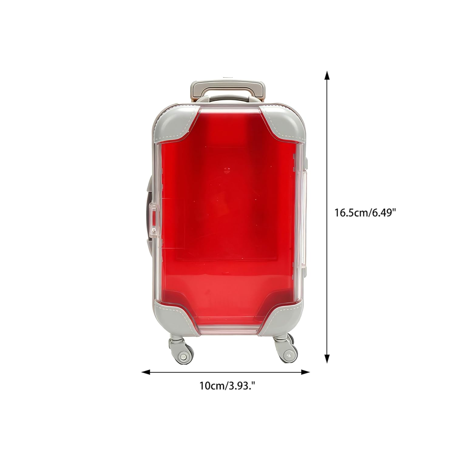 False Eyelash Storage Box, Portable Travel Organizer Mini Luggage False Eyelash Tray Makeup Tool (RED)-FemmiqueWomen